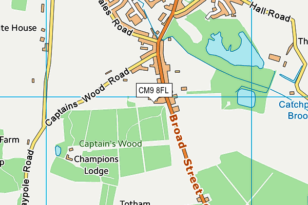 CM9 8FL map - OS VectorMap District (Ordnance Survey) CM9 8FL map - OS VectorMap District (Ordnance Survey)