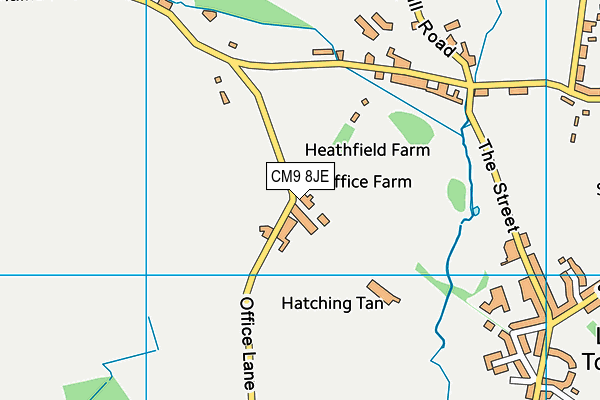 CM9 8JE map - OS VectorMap District (Ordnance Survey)