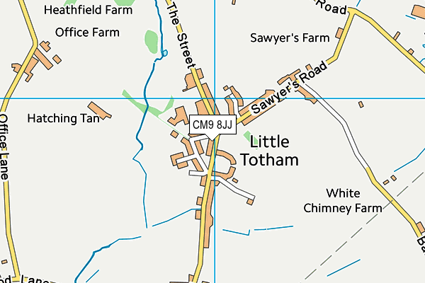 CM9 8JJ map - OS VectorMap District (Ordnance Survey) CM9 8JJ map - OS VectorMap District (Ordnance Survey)