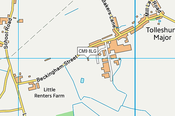 CM9 8LG map - OS VectorMap District (Ordnance Survey) CM9 8LG map - OS VectorMap District (Ordnance Survey)