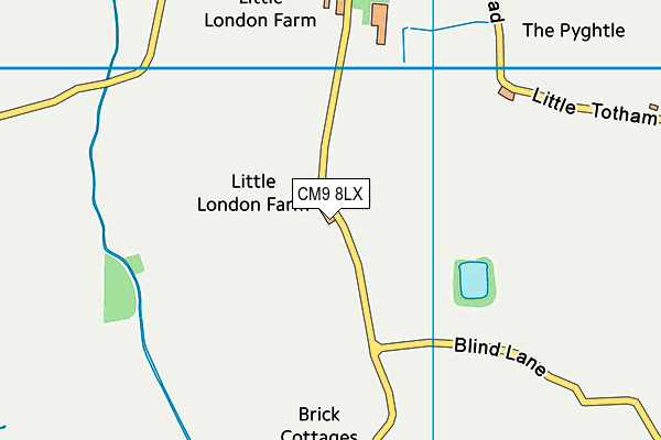 CM9 8LX map - OS VectorMap District (Ordnance Survey) CM9 8LX map - OS VectorMap District (Ordnance Survey)