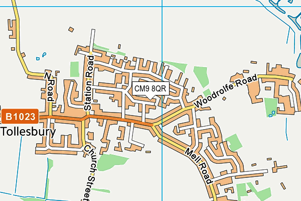 CM9 8QR map - OS VectorMap District (Ordnance Survey) CM9 8QR map - OS VectorMap District (Ordnance Survey)