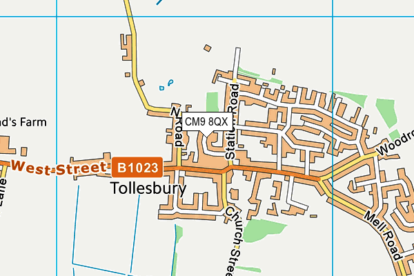 CM9 8QX map - OS VectorMap District (Ordnance Survey) CM9 8QX map - OS VectorMap District (Ordnance Survey)