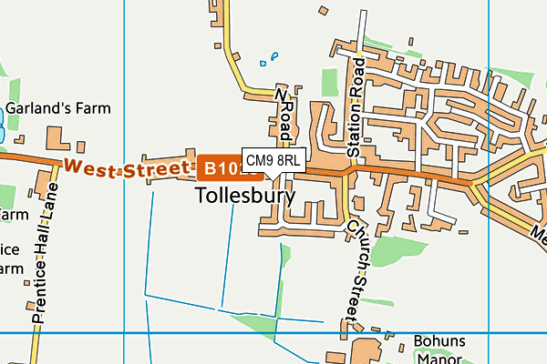 CM9 8RL map - OS VectorMap District (Ordnance Survey) CM9 8RL map - OS VectorMap District (Ordnance Survey)