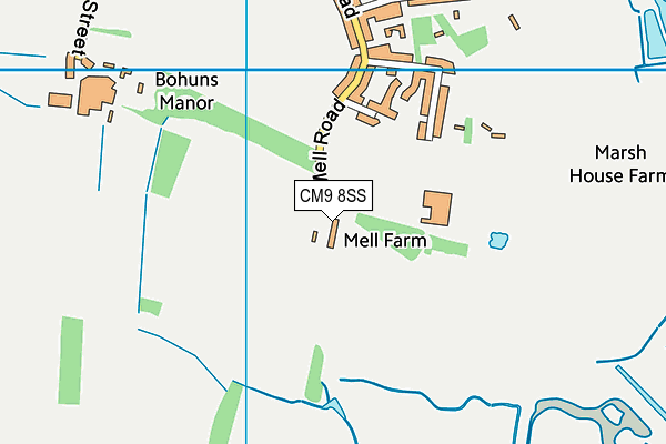 CM9 8SS map - OS VectorMap District (Ordnance Survey) CM9 8SS map - OS VectorMap District (Ordnance Survey)