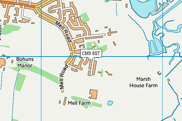 CM9 8ST map - OS VectorMap District (Ordnance Survey) CM9 8ST map - OS VectorMap District (Ordnance Survey)