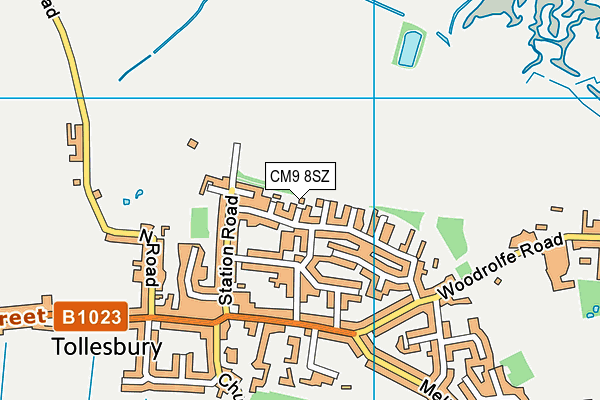 CM9 8SZ map - OS VectorMap District (Ordnance Survey) CM9 8SZ map - OS VectorMap District (Ordnance Survey)