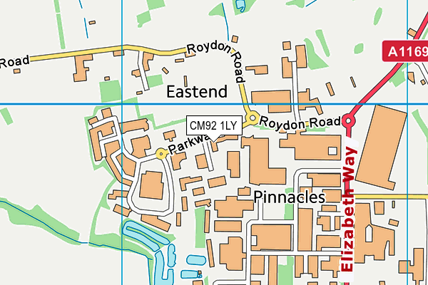 CM92 1LY map - OS VectorMap District (Ordnance Survey) CM92 1LY map - OS VectorMap District (Ordnance Survey)