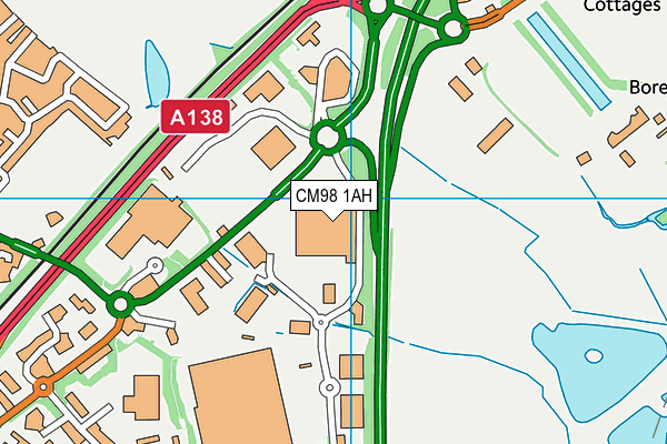 CM98 1AH map - OS VectorMap District (Ordnance Survey) CM98 1AH map - OS VectorMap District (Ordnance Survey)