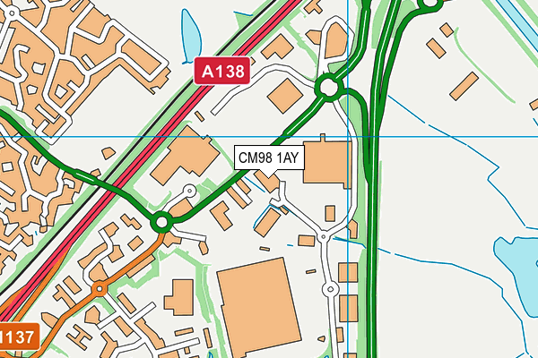 CM98 1AY map - OS VectorMap District (Ordnance Survey) CM98 1AY map - OS VectorMap District (Ordnance Survey)