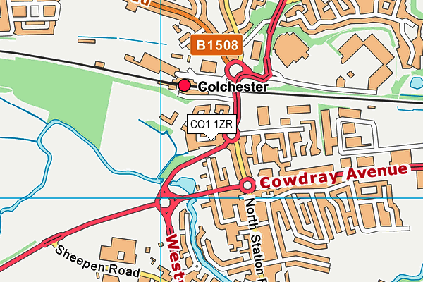 CO1 1ZR map - OS VectorMap District (Ordnance Survey) CO1 1ZR map - OS VectorMap District (Ordnance Survey)