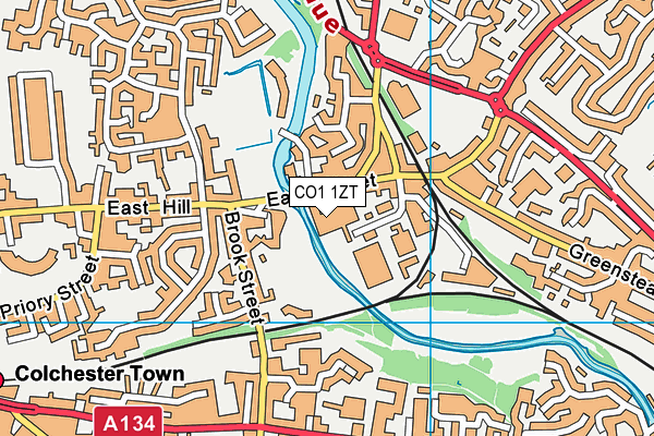 CO1 1ZT map - OS VectorMap District (Ordnance Survey)