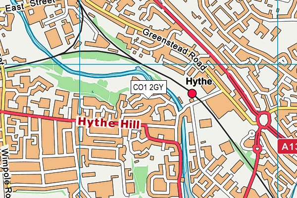 CO1 2GY map - OS VectorMap District (Ordnance Survey) CO1 2GY map - OS VectorMap District (Ordnance Survey)