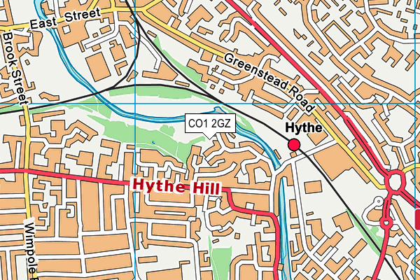 CO1 2GZ map - OS VectorMap District (Ordnance Survey)