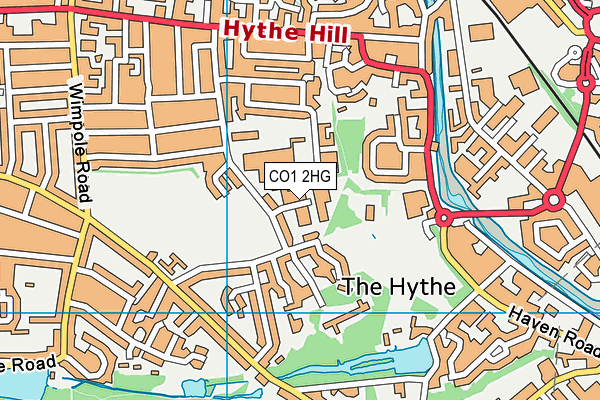 CO1 2HG map - OS VectorMap District (Ordnance Survey)