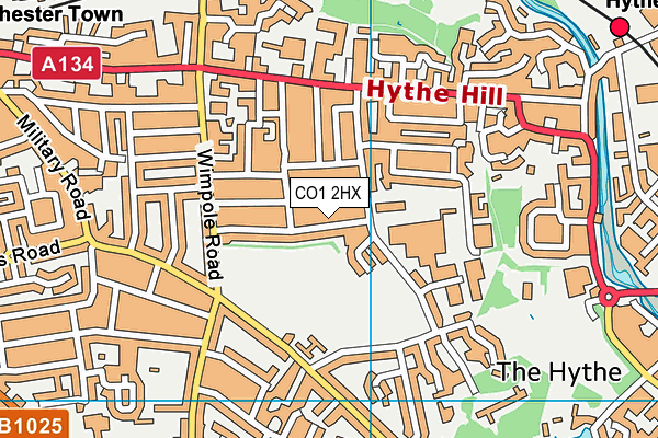 CO1 2HX map - OS VectorMap District (Ordnance Survey) CO1 2HX map - OS VectorMap District (Ordnance Survey)