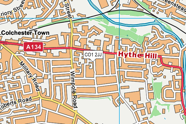 CO1 2JJ map - OS VectorMap District (Ordnance Survey)