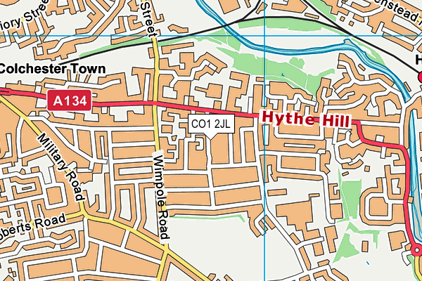 CO1 2JL map - OS VectorMap District (Ordnance Survey) CO1 2JL map - OS VectorMap District (Ordnance Survey)