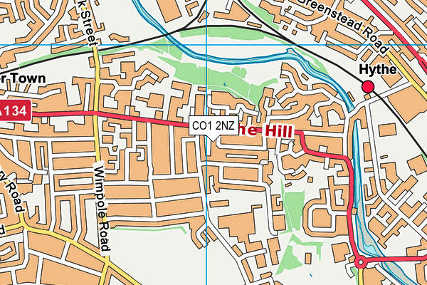 CO1 2NZ map - OS VectorMap District (Ordnance Survey)
