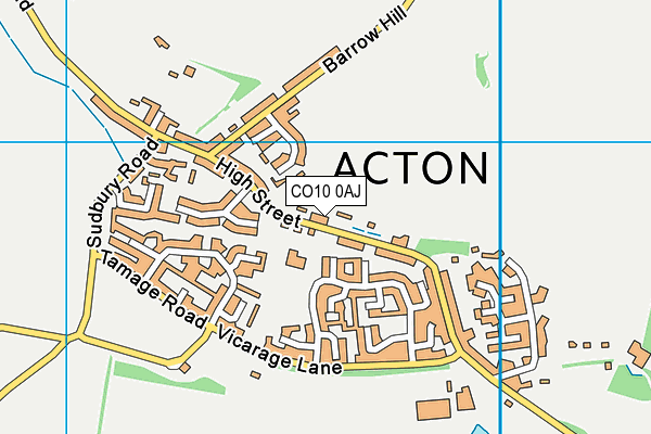 CO10 0AJ map - OS VectorMap District (Ordnance Survey) CO10 0AJ map - OS VectorMap District (Ordnance Survey)