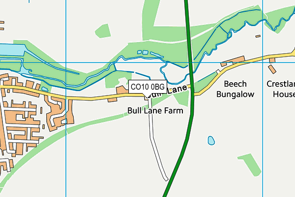 CO10 0BG map - OS VectorMap District (Ordnance Survey)