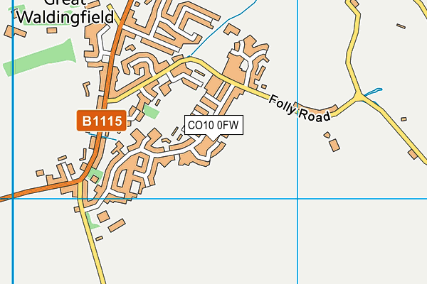 CO10 0FW map - OS VectorMap District (Ordnance Survey)