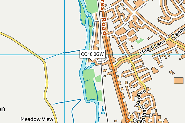 CO10 0GW map - OS VectorMap District (Ordnance Survey)
