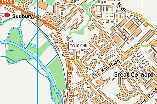 CO10 0HN map - OS VectorMap District (Ordnance Survey)