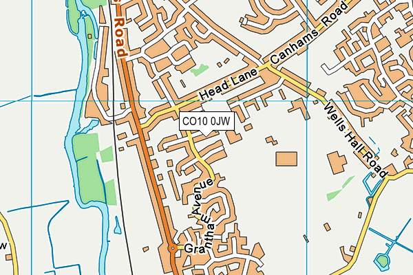 CO10 0JW map - OS VectorMap District (Ordnance Survey) CO10 0JW map - OS VectorMap District (Ordnance Survey)