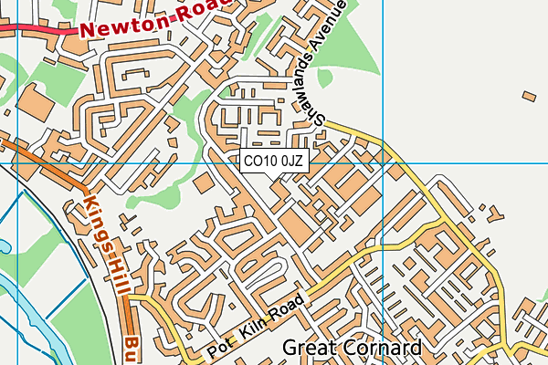 CO10 0JZ map - OS VectorMap District (Ordnance Survey)