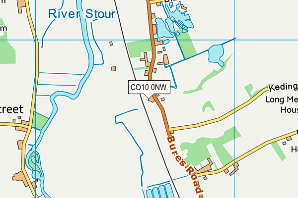 CO10 0NW map - OS VectorMap District (Ordnance Survey) CO10 0NW map - OS VectorMap District (Ordnance Survey)
