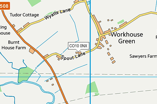 CO10 0NX map - OS VectorMap District (Ordnance Survey) CO10 0NX map - OS VectorMap District (Ordnance Survey)