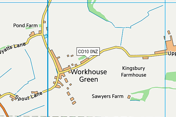 CO10 0NZ map - OS VectorMap District (Ordnance Survey)