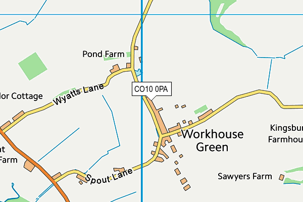 CO10 0PA map - OS VectorMap District (Ordnance Survey)
