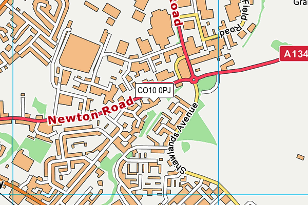 CO10 0PJ map - OS VectorMap District (Ordnance Survey) CO10 0PJ map - OS VectorMap District (Ordnance Survey)