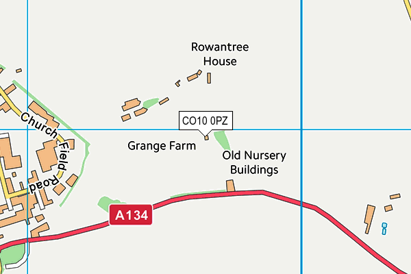 CO10 0PZ map - OS VectorMap District (Ordnance Survey)