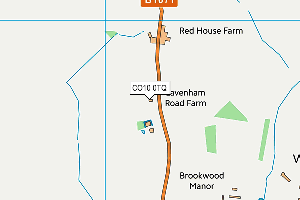 CO10 0TQ map - OS VectorMap District (Ordnance Survey)
