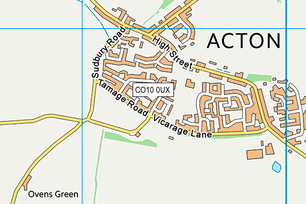 CO10 0UX map - OS VectorMap District (Ordnance Survey) CO10 0UX map - OS VectorMap District (Ordnance Survey)