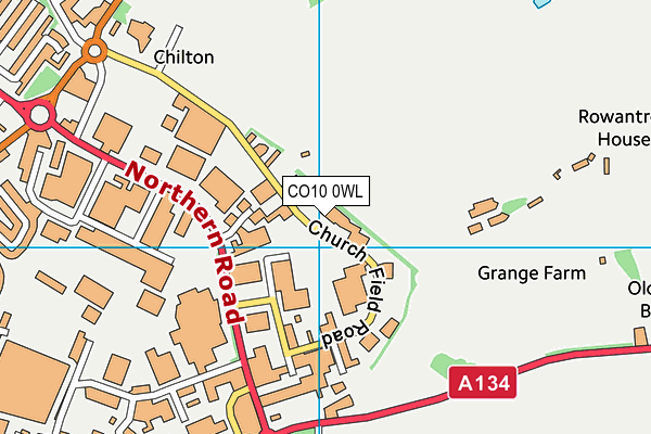 CO10 0WL map - OS VectorMap District (Ordnance Survey)
