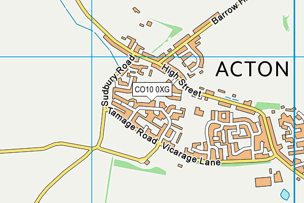CO10 0XG map - OS VectorMap District (Ordnance Survey)