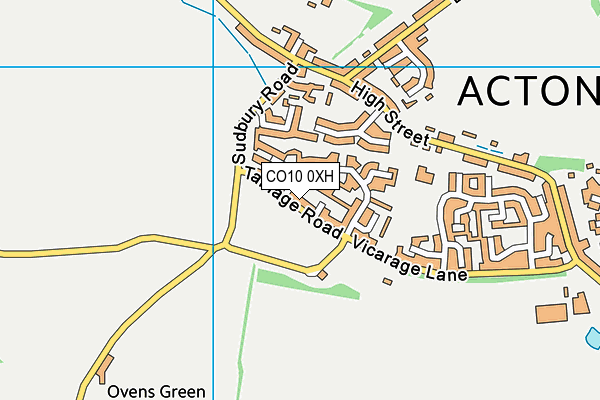 CO10 0XH map - OS VectorMap District (Ordnance Survey) CO10 0XH map - OS VectorMap District (Ordnance Survey)