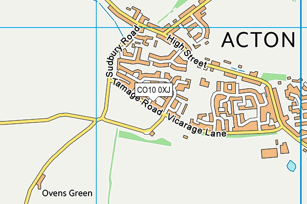 CO10 0XJ map - OS VectorMap District (Ordnance Survey) CO10 0XJ map - OS VectorMap District (Ordnance Survey)