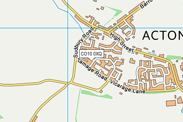 CO10 0XQ map - OS VectorMap District (Ordnance Survey)