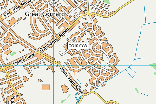 CO10 0YW map - OS VectorMap District (Ordnance Survey) CO10 0YW map - OS VectorMap District (Ordnance Survey)