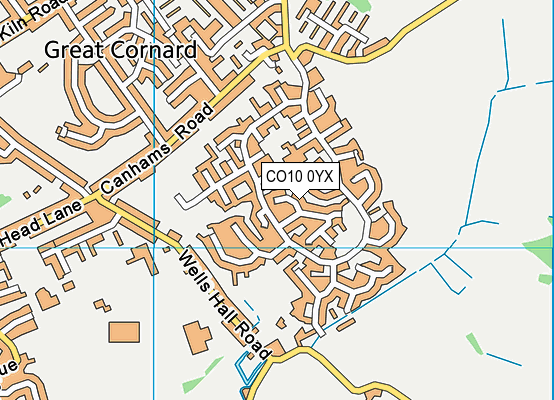 CO10 0YX map - OS VectorMap District (Ordnance Survey) CO10 0YX map - OS VectorMap District (Ordnance Survey)