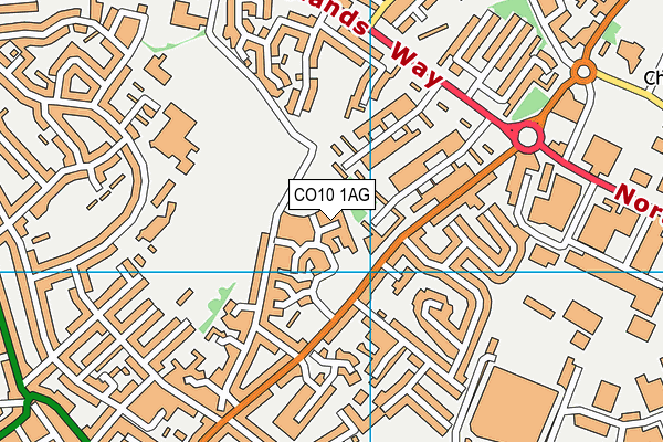 CO10 1AG map - OS VectorMap District (Ordnance Survey)
