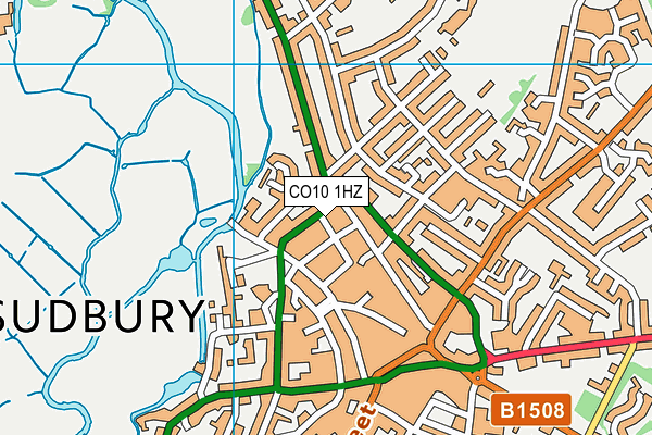 CO10 1HZ map - OS VectorMap District (Ordnance Survey)