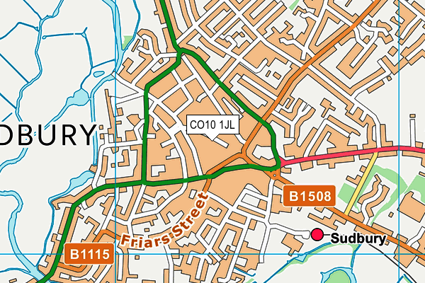 CO10 1JL map - OS VectorMap District (Ordnance Survey)