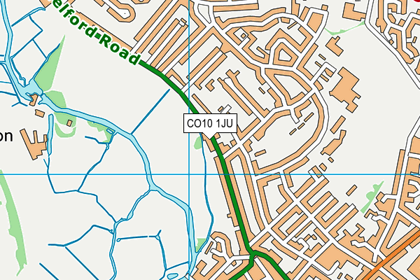 CO10 1JU map - OS VectorMap District (Ordnance Survey)