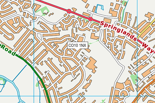 CO10 1NX map - OS VectorMap District (Ordnance Survey) CO10 1NX map - OS VectorMap District (Ordnance Survey)